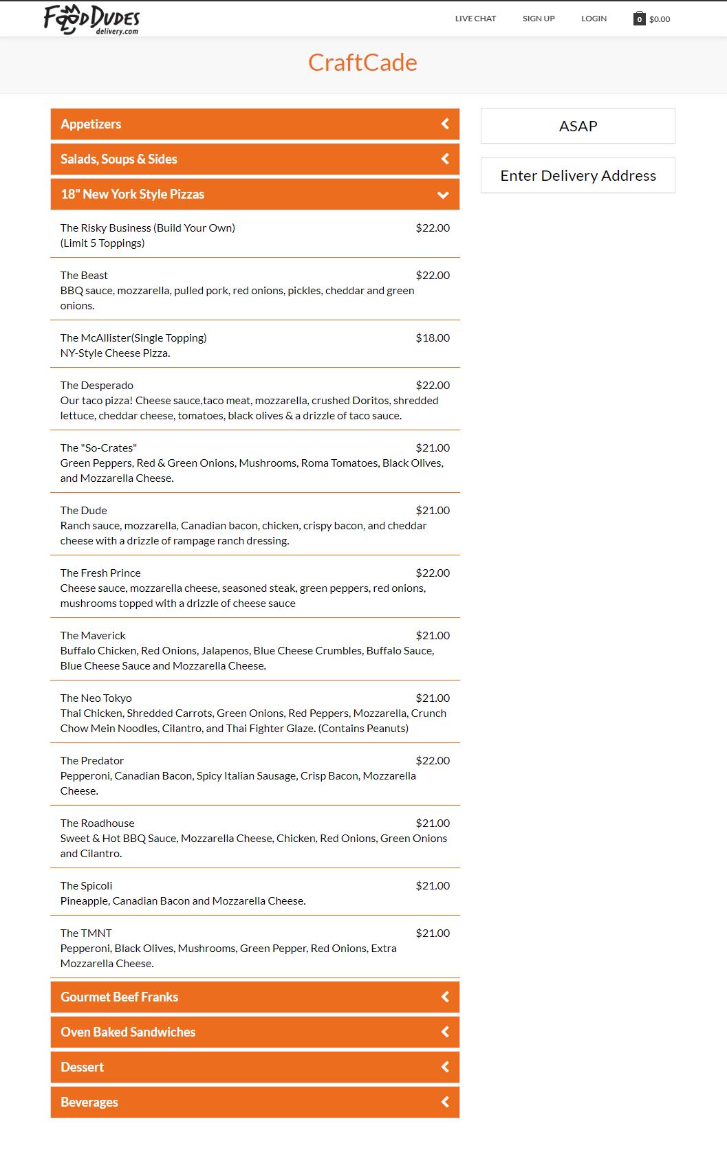 Pizza Delivery • Gourmet Franks • Salads • The CraftCade Bismarck